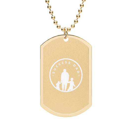 Success Dad Dog Tag with Chain
