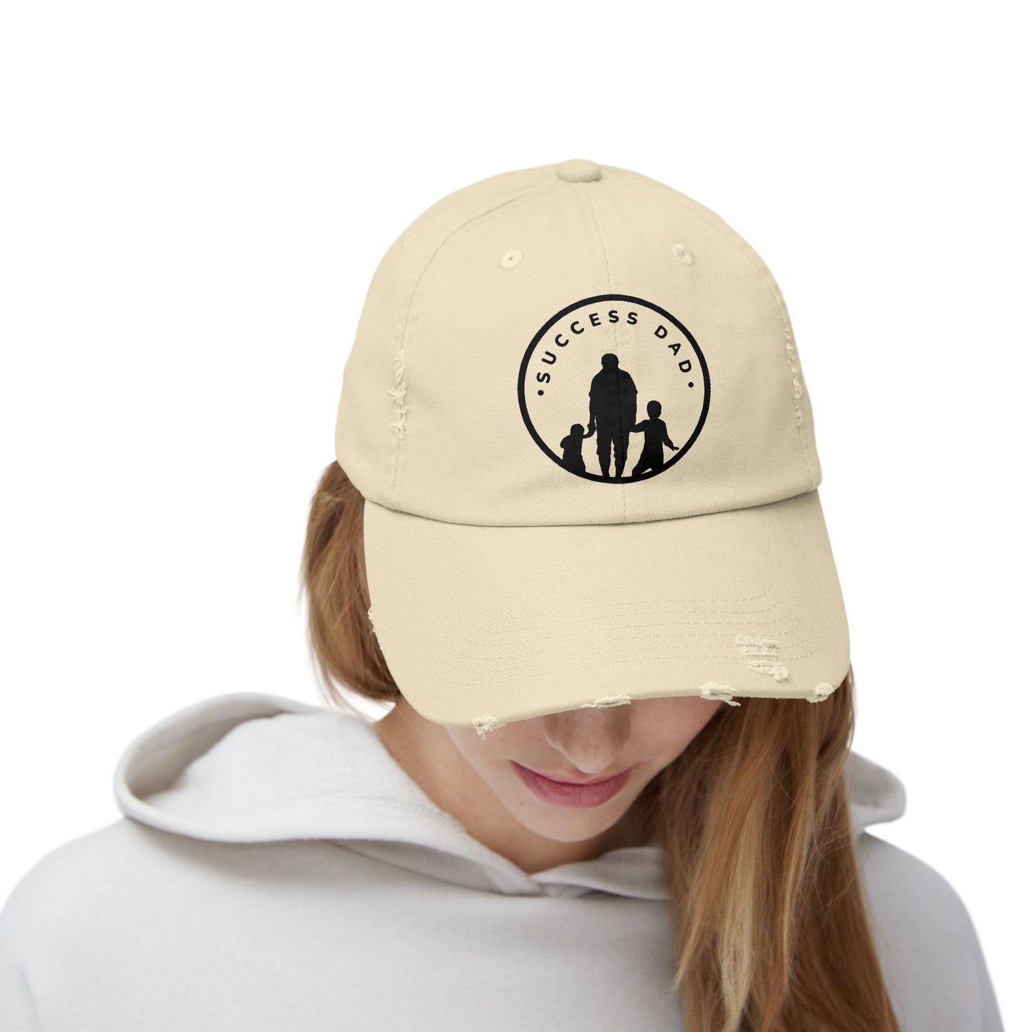 #1 Success Dad Distressed Cap celebrates, empowers, and honors the true essence of fatherhood.